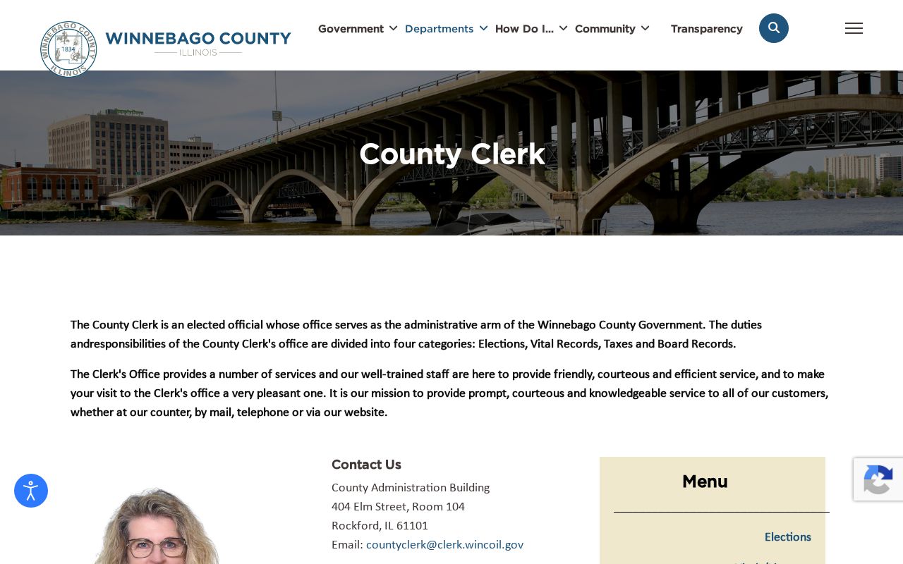 Winnebago County residents directory County Clerk services
